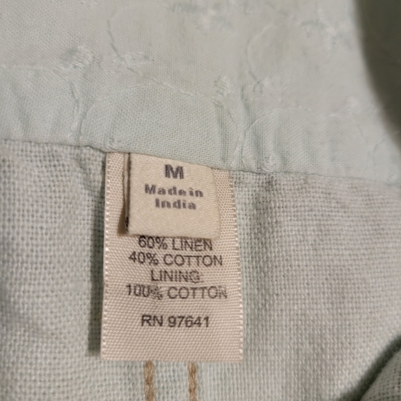 J. Jill women's mint green long-sleeved linen and cotton jacket size medium - Picture 7 of 14